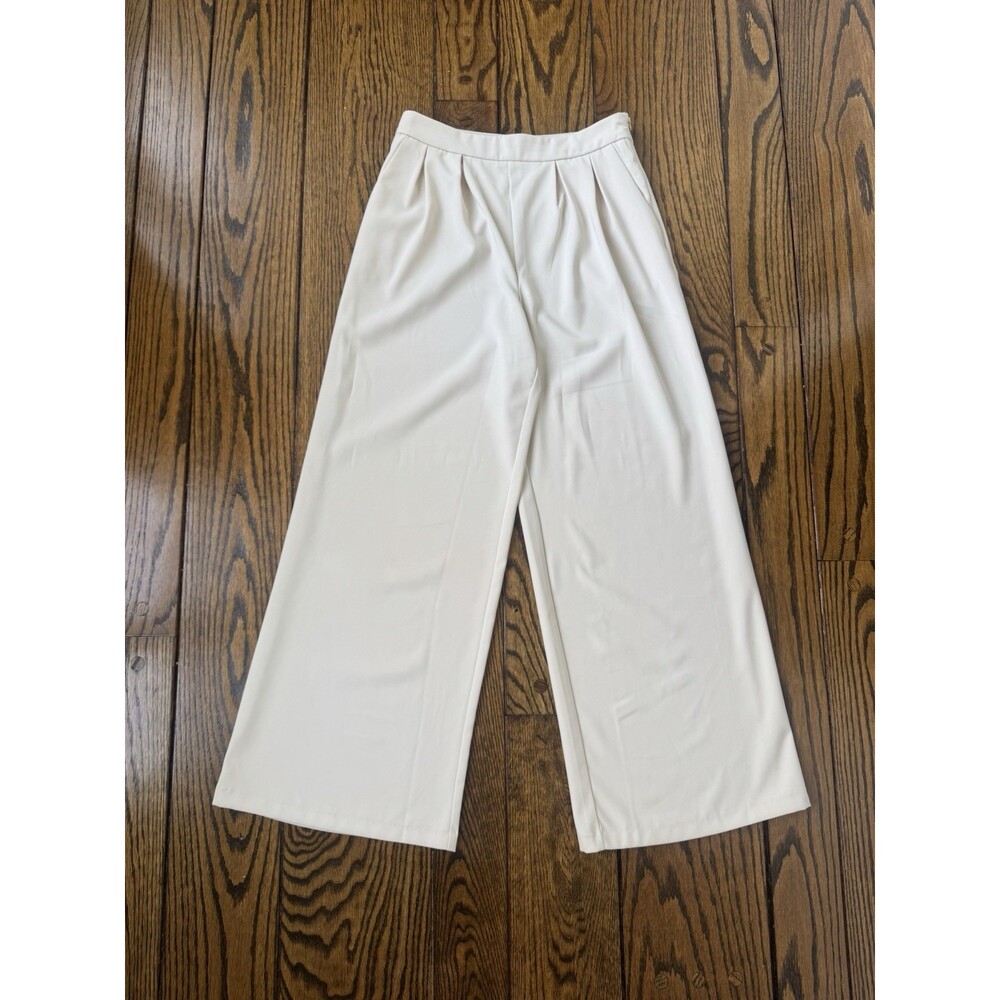 Avec Les Filles Anthropologie Women’s 6 Wide Leg Pants High Waist Off White